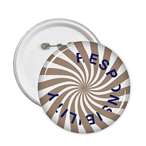 Line Radiation Responsibility Circle Pins Badge Button Emblem Accessory Decoration 5pcs