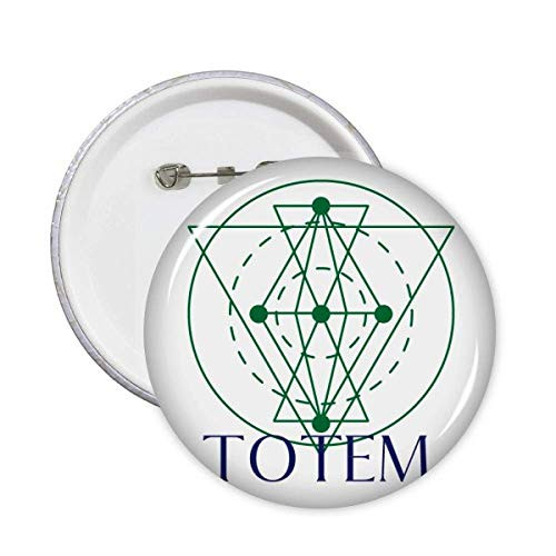 Line Totem Triangular Circle Pins Badge Button Emblem Accessory Decoration 5pcs