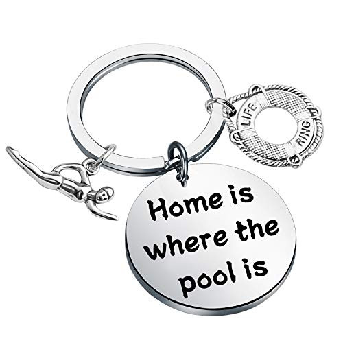 Swimming Lover Gift Home is Where The Pool is Keychain Swimming Coach Keychain Swim Team Gift -The Pool is K- Swimming Lover Gift Home is Where The Pool is Keychain Swimming Coach Keychain Swim Team Gift -The Pool is K-