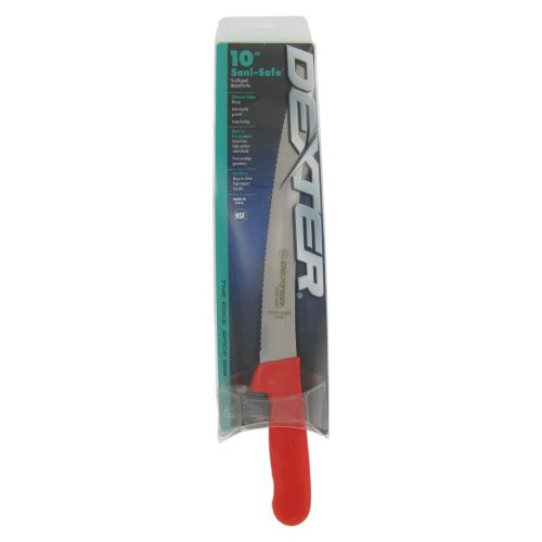 Dexter Outdoors 10" Scalloped Bread Knife with Red Handle