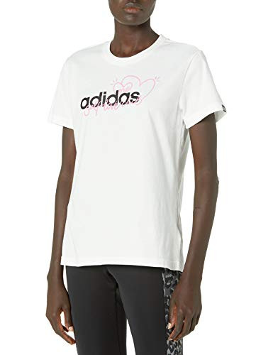 adidas womens Heart Graphic Tee White X-Large