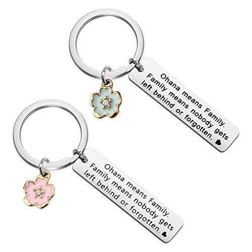 bobauna Ohana Means Family Keychain Set Hibiscus Flower Jewelry Set Lilo And Stitch Friendship Gift For Best Friend Family Member -ohana keychain set- bobauna Ohana Means Family Keychain Set Hibiscus Flower Jewelry Set Lilo And Stitch Friendship Gift For Best Friend Family Member -ohana keychain set-