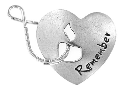 "Remember" Heart w/ Candle Blessing Ring Keychain