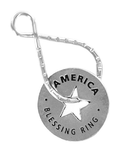 HW America The Land That I Love Reversible Blessing Ring Keychain