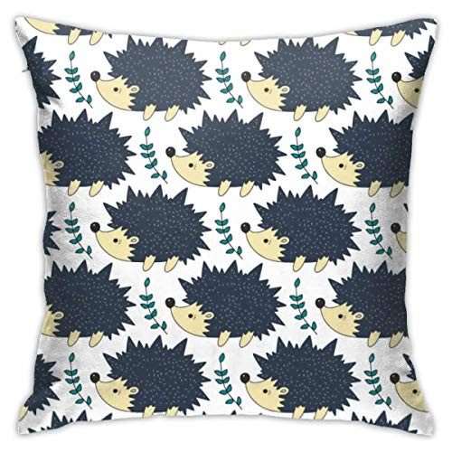 XinT Pillow Cases Blue Hedgehog Throw Pillow Cover Decorative Pillowcases 18x18 Inch