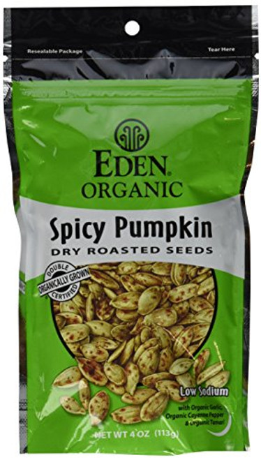 Eden Organic Dry Roasted Seeds, Spicy Pumpkin, 4-Ounce Resealable Bags (Pack of 15) Eden Organic Dry Roasted Seeds, Spicy Pumpkin, 4-Ounce Resealable Bags (Pack of 15)