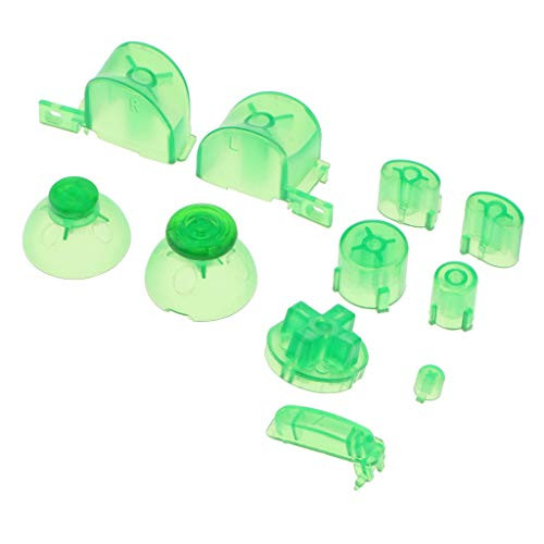 1 Set Analog Joystick Thumbstick Stick Cap Buttons Keypads Y X A B Z Buttons for Gamecube NGC Controller Clear Green