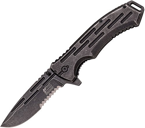 MASTER CUTLERY MX-A836BSW 5" Closed Folder Black Stone Wash Blade with Clip