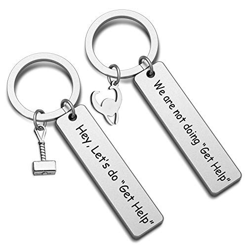 Thor Loki Friendship Jewelry Marvel Comic Keychain for Friend Hey Let's Do Get Help Best Friends-get help KR-
