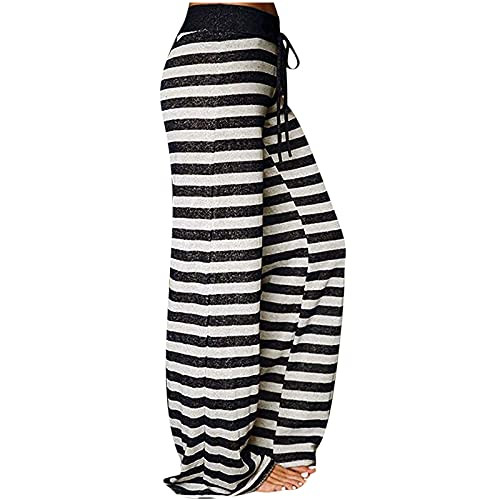Anjikang Pants for Women,Women's Comfy Casual Pajama Pants Floral Print Drawstring Palazzo Lounge Pants Wide Leg Anjikang Pants for Women,Women's Comfy Casual Pajama Pants Floral Print Drawstring Palazzo Lounge Pants Wide Leg