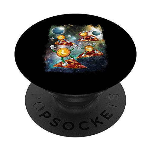 Bitcoin To The Moon Dogecoin Coin Miner HODL Cryptocurrency PopSockets PopGrip- Swappable Grip for Phones  and  Tablets