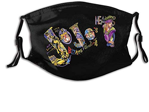 Secutoryang JoJo Bizarre Adventure JoJolion Jotaro Kujo Dio Face Mask Adult for Women Men Breathable Cloth Face Mask Washable Designer
