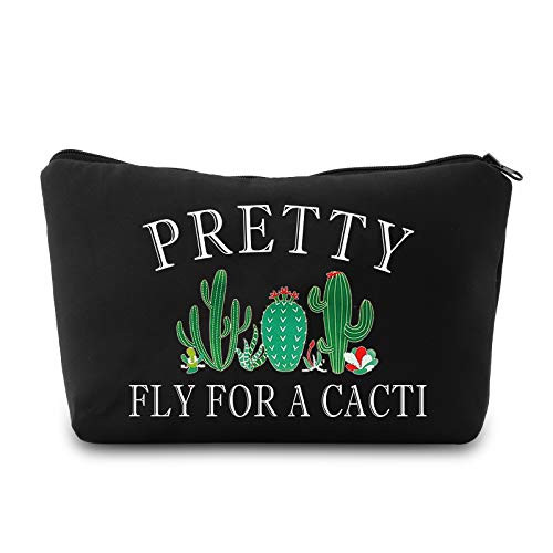 PXTIDY Plant Gifts Cactus Gifts for Women Cosmetic Bag Pretty Fly For A Cacti Makeup Bag Succulent Plant Gifts Purse Bag Cacti Tote Bag Gifts -BLACK- PXTIDY Plant Gifts Cactus Gifts for Women Cosmetic Bag Pretty Fly For A Cacti Makeup Bag Succulent Plant Gifts Purse Bag Cacti Tote Bag Gifts -BLACK-
