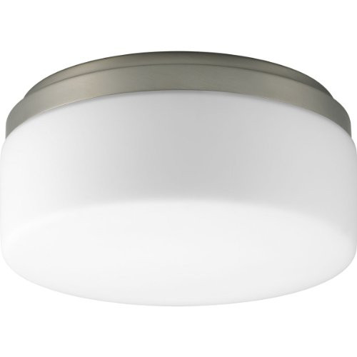Progress Lighting P3910-09 1-Light Close To Ceiling with Etched White Opal Acrylic Bowl, Brushed Nickel