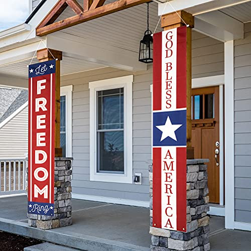 KENPMA 4th of July Decorations Outdoor Banners Let Freedom Ring Front Door Porch Yard Sign Indoor Wall Decorative Hanging Banner Patriotic Party Supplies Decor for Independence Day Memorial Day KENPMA 4th of July Decorations Outdoor Banners Let Freedom Ring Front Door Porch Yard Sign Indoor Wall Decorative Hanging Banner Patriotic Party Supplies Decor for Independence Day Memorial Day