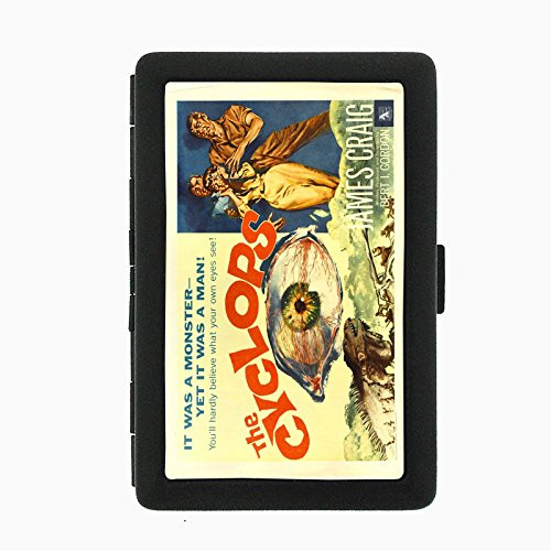 Perfection In Style Black Color Metal Cigarette Case D-155 The Cyclops