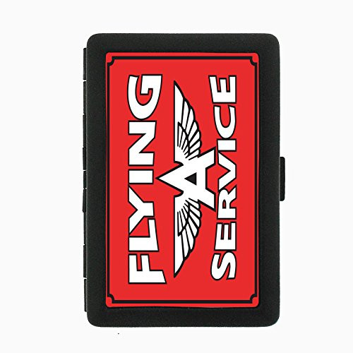 Perfection In Style Black Color Metal Cigarette Case D-254 Flying Service