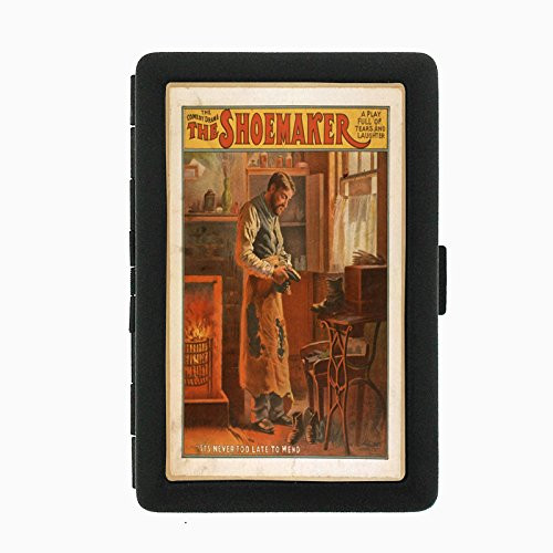 Perfection In Style Black Color Metal Cigarette Case D-117 The Shoemaker Comedy