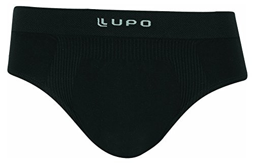 Lupo Men's Micro Modal Seamless Briefs Underwear, X-Large Black