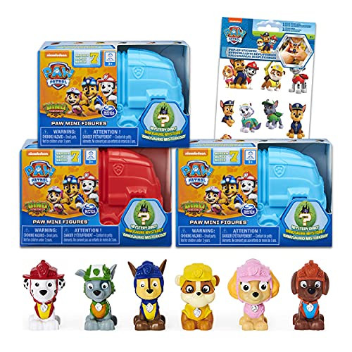 Paw Patrol Blind Box Dino Rescue Mystery Pack Bundle ~ 3 Mini Paw Patrol Figures Mystery Dino Set with Paw Patrol Stickers -Paw Patrol Party Favors-