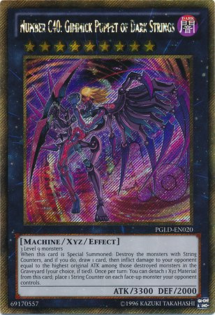 YU-GI-OH - Number C40- Gimmick Puppet of Dark Strings -PGLD-EN020- - Premium Gold - Unlimited Edition - Gold Secret Rare