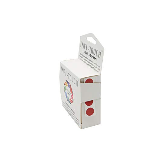 Infi-Touch Labels 1/2 Inch Round Permanent Color-Code Dot Stickers, 1000 Stickers per Dispenser Box -red-