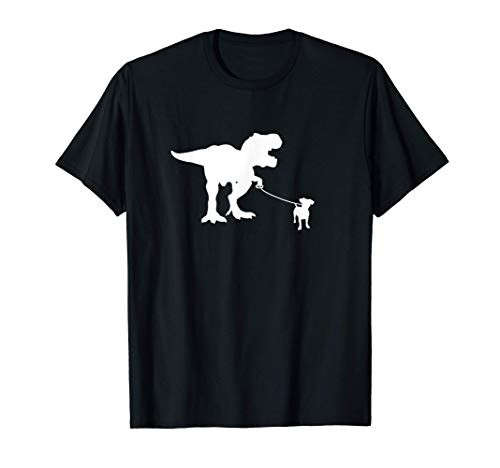 T-Rex Walking Jack Russel Terrier Tyrannosaurs T Rex Dog T-Shirt