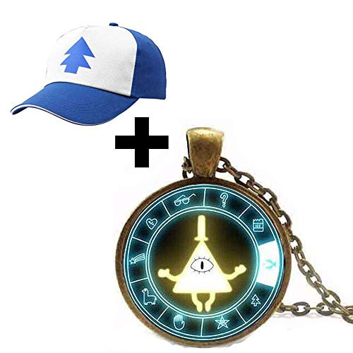 calhepco Gravity Falls Toy Mysteries Bill Cipher Wheel Steampunk Pendant Necklace Gift Cap Fashion Jewelry