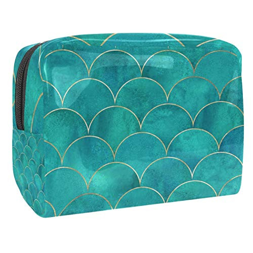 Peacock Blue Mermaid Scale Pattern 18.5x7.5x13cm/7.3x3x5.1in Toiletry Bag Brush Pouch Organizers Toiletry Wash Bag Multifunctional Makeup Cosmetic Bag Case Pouch Bag, Peacock Blue Mermaid Scale Pattern 18.5x7.5x13cm/7.3x3x5.1in Toiletry Bag Brush Pouch Organizers Toiletry Wash Bag Multifunctional Makeup Cosmetic Bag Case Pouch Bag,