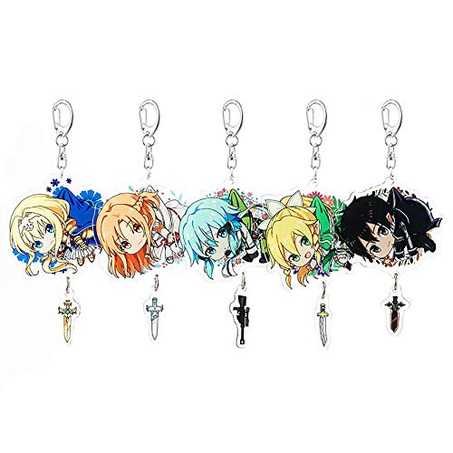 SAO Sword Art Online Asuna Kirito Shino Alice Acrylic Keychains Pendant Hanging Ornament SAO Sword Art Online Asuna Kirito Shino Alice Acrylic Keychains Pendant Hanging Ornament