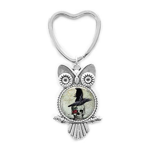Raven and Skull Owl Keychain,Skull Jewelry,Skull Owl Keychain,Raven Owl Keychain,Book Owl Keychain-Fairy Tales-Poe Jewelry-Bird Owl Keychain-Bird Jewelry.F167 Raven and Skull Owl Keychain,Skull Jewelry,Skull Owl Keychain,Raven Owl Keychain,Book Owl Keychain-Fairy Tales-Poe Jewelry-Bird Owl Keychain-Bird Jewelry.F167