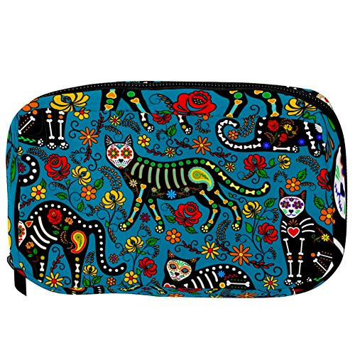 Inhomer Toiletry Bags for Women Sugar Skull Black Cats Travel Cosmetic Makeup Pouch Handy Pencil Cases Inhomer Toiletry Bags for Women Sugar Skull Black Cats Travel Cosmetic Makeup Pouch Handy Pencil Cases