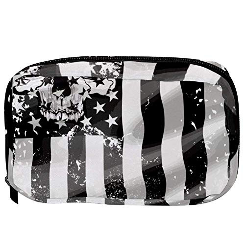 Inhomer Toiletry Bags for women Black American Flag Skull Travel Cosmetic Makeup Pouch Handy Pencil Cases Inhomer Toiletry Bags for women Black American Flag Skull Travel Cosmetic Makeup Pouch Handy Pencil Cases