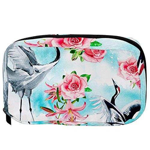 Inhomer Toiletry Bags for women Crane And Red Flowers Travel Cosmetic Makeup Pouch Handy Pencil Cases Inhomer Toiletry Bags for women Crane And Red Flowers Travel Cosmetic Makeup Pouch Handy Pencil Cases