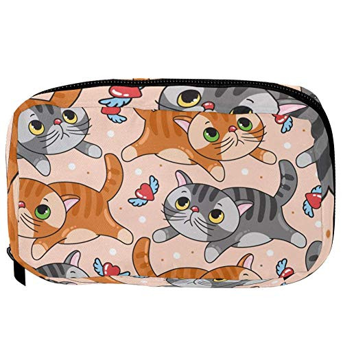 Inhomer Toiletry Bags for women Cats With Red Heart Travel Cosmetic Makeup Pouch Handy Pencil Cases Inhomer Toiletry Bags for women Cats With Red Heart Travel Cosmetic Makeup Pouch Handy Pencil Cases