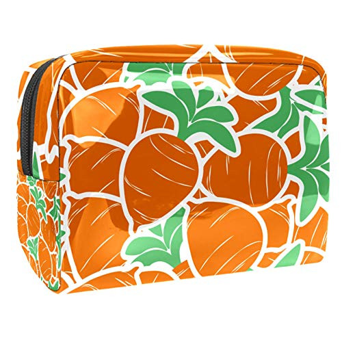Cartoon Orange Vegetables Carrot Pattern Multifunctional Makeup Cosmetic Bag -7.3x3x5.1in/18.5x7.5x13cm- Cosmetic Organizer Multifunctional Handmade Bag for Women Cartoon Orange Vegetables Carrot Pattern Multifunctional Makeup Cosmetic Bag -7.3x3x5.1in/18.5x7.5x13cm- Cosmetic Organizer Multifunctional Handmade Bag for Women