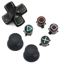 OCity Full Set ABXY X D-pad Buttons Joystick ThumbStick Grip Caps for Snoy PS4 Controller Replacement