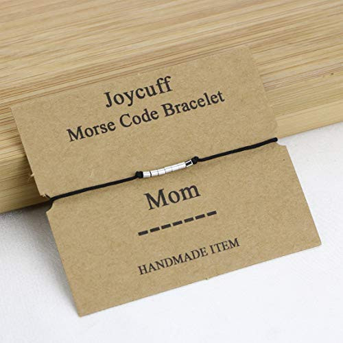 Joycuff Mom Morse Code Bracelets for Mother from Daughter Mother's Day for Mama Mom Secret Message Handmade Jewelry