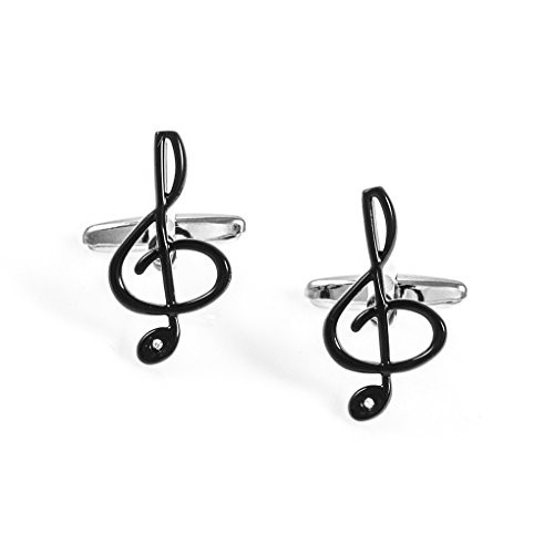 MRCUFF Treble Clef Music Note Pair Cufflinks in a Presentation Gift Box  and  Polishing Cloth