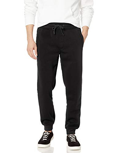 WT02 Men's Basic Jogger Fleece Pants, New Black, X-Large