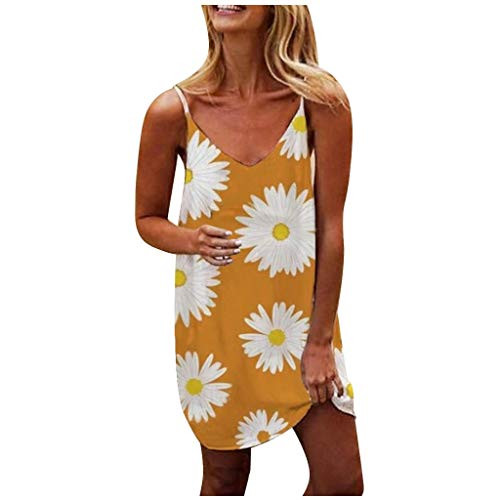 Dosoop Women Summer Sleeveless Daisy Print Mini Beach Dress Casual Midi Tank Dress Tunic Sundress Swing Loose T-Shirt Tops Dosoop Women Summer Sleeveless Daisy Print Mini Beach Dress Casual Midi Tank Dress Tunic Sundress Swing Loose T-Shirt Tops