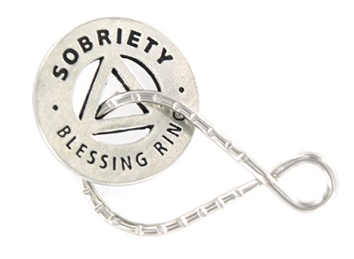 HW Sobriety One Day At a Time Reversible Blessing Ring Keychain
