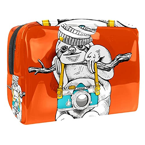 Cosmetic Bag for Women,Adorable Roomy Waterproof Makeup Bags Travel Orange Sloth Animal Toiletry Bag Accessories Organizer as Gifts Cosmetic Bag for Women,Adorable Roomy Waterproof Makeup Bags Travel Orange Sloth Animal Toiletry Bag Accessories Organizer as Gifts