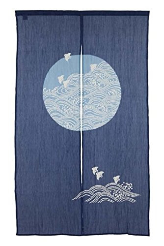 Made in Japan Noren Curtain Tapestry Plovers with Waves