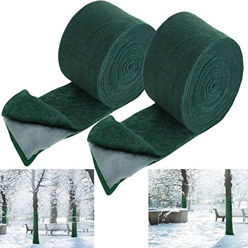 2 Pack 65 Foot Tree Protector Wraps Winter Trunk Guard Shrub Plants Antifreeze Bandage- Winter-Proof Tree Protector Wrap Multilayer Plants Packing Tree Wrap for Warm Keeping and Moisturizing-2 Layer-