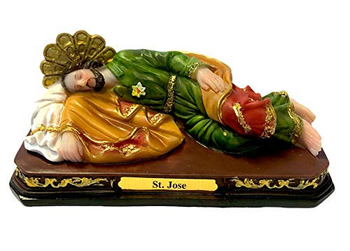 5" Inch Saint Joseph Sleeping Statue w Base Estatua de San Jose Dormido Imagen