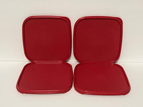Tupperware Modular Mates Square Seals ONLY 4pc Red Set