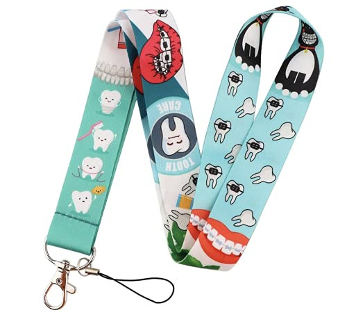 Dentist Dental Tooth Teeth Care 17.7" Neck Lanyard Keychain Holder ID Badge Mobile Phone Pin Strap by Pinstant