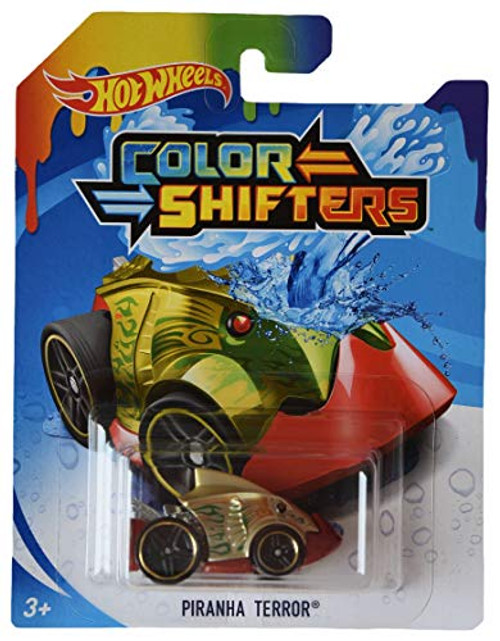 DieCast Hotwheels Color Shifters Piranha Terror, Gold/Green