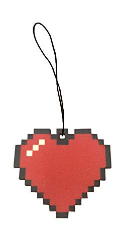 8-Bit Heart Video Game Design Engraved Printed Wooden Rear View Mirror Car Charm Dangler